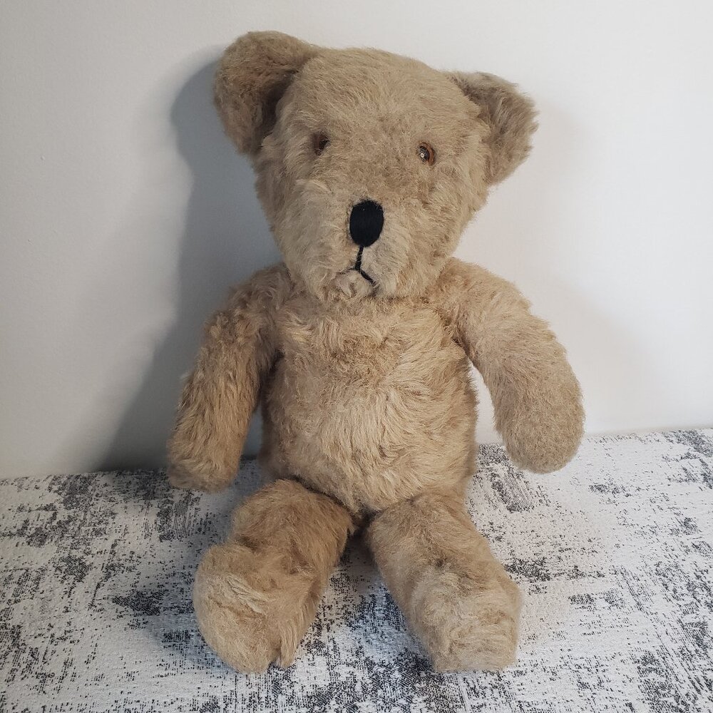 Alresford Crafts England 70s Antique 18" Vintage Brown Teddy Bear Plush